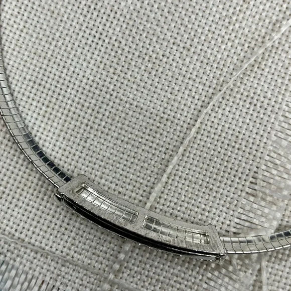 Vintage QVC Necklace & Earring Set – Silver-Tone with Crystal / CZ Accents - Picture 15 of 17